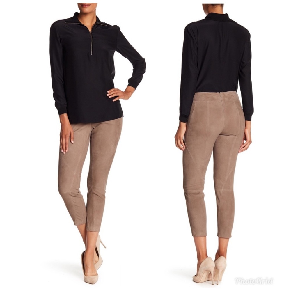 Lafayette 148 New York genuine suede leather pants 8